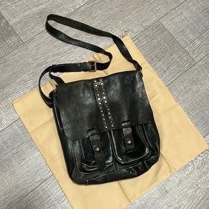 Patricia Nash Distressed Black Leather Bag